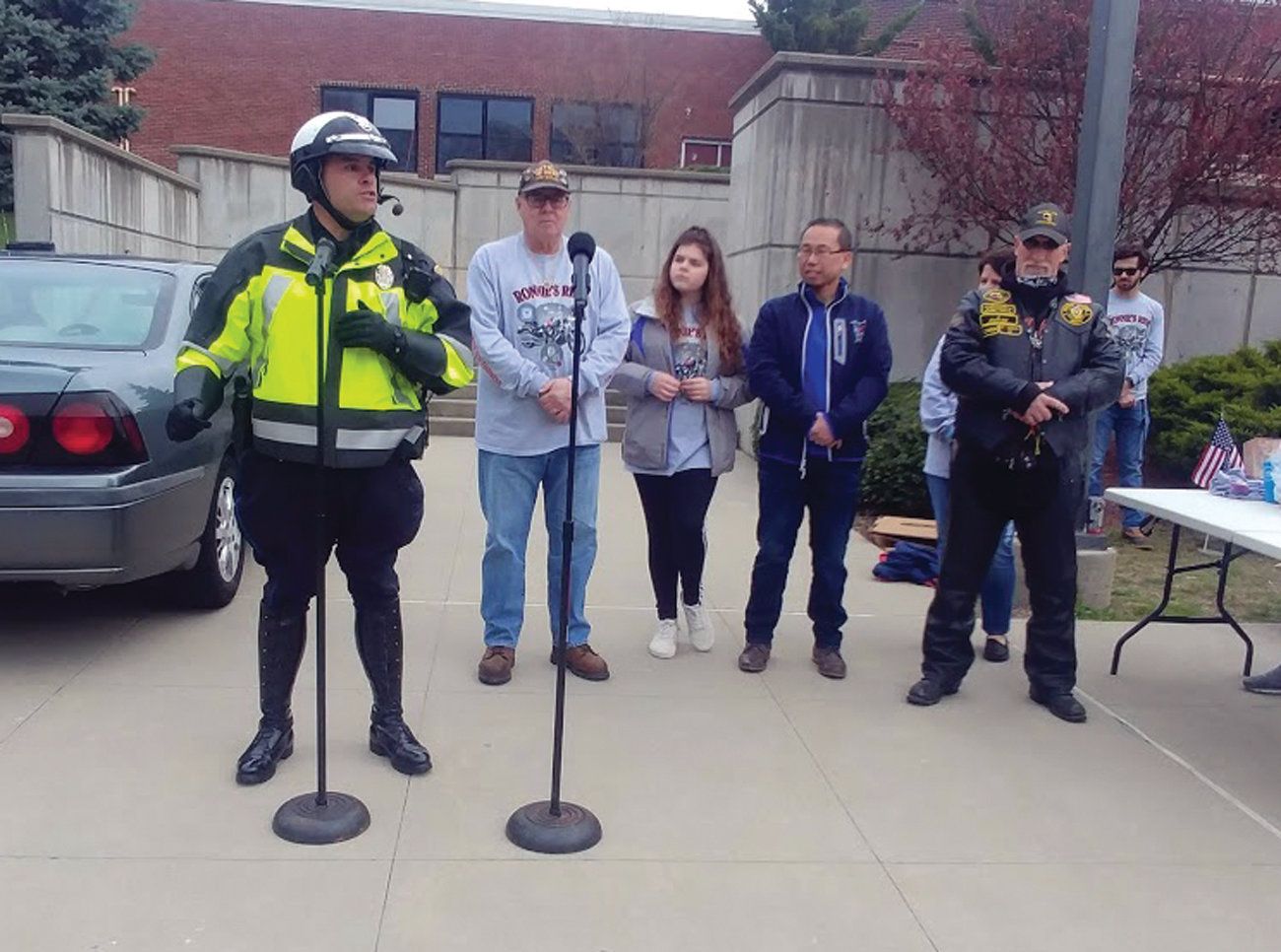 REMEMBERING ONE OF OUR OWN: Cranston Police Officer Peter Leclerc spoke about his fellow officers’ upcoming ride to Washington, D.C., where they will visit the police memorial, which includes Ronnie Gill’s name. 